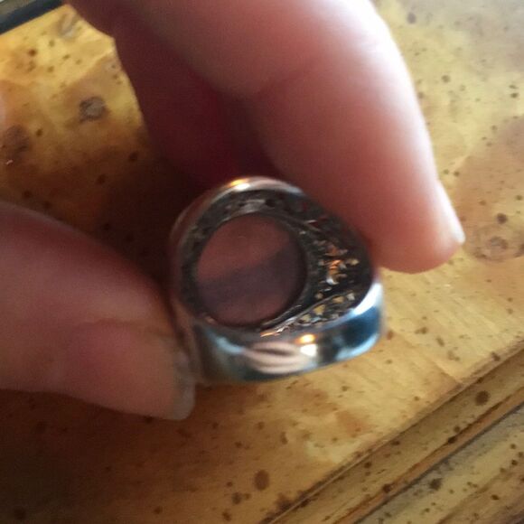 Natural Norwegian Thulite Sterling Silver Ring Size 6 - Picture 4 of 7